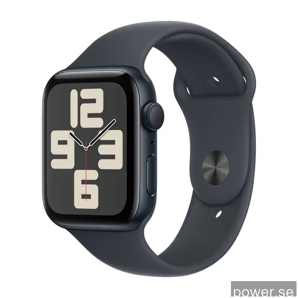 Apple Watch SE GPS 44mm Midnatt Aluminiumboett med Midnatt Sport Band - M/L