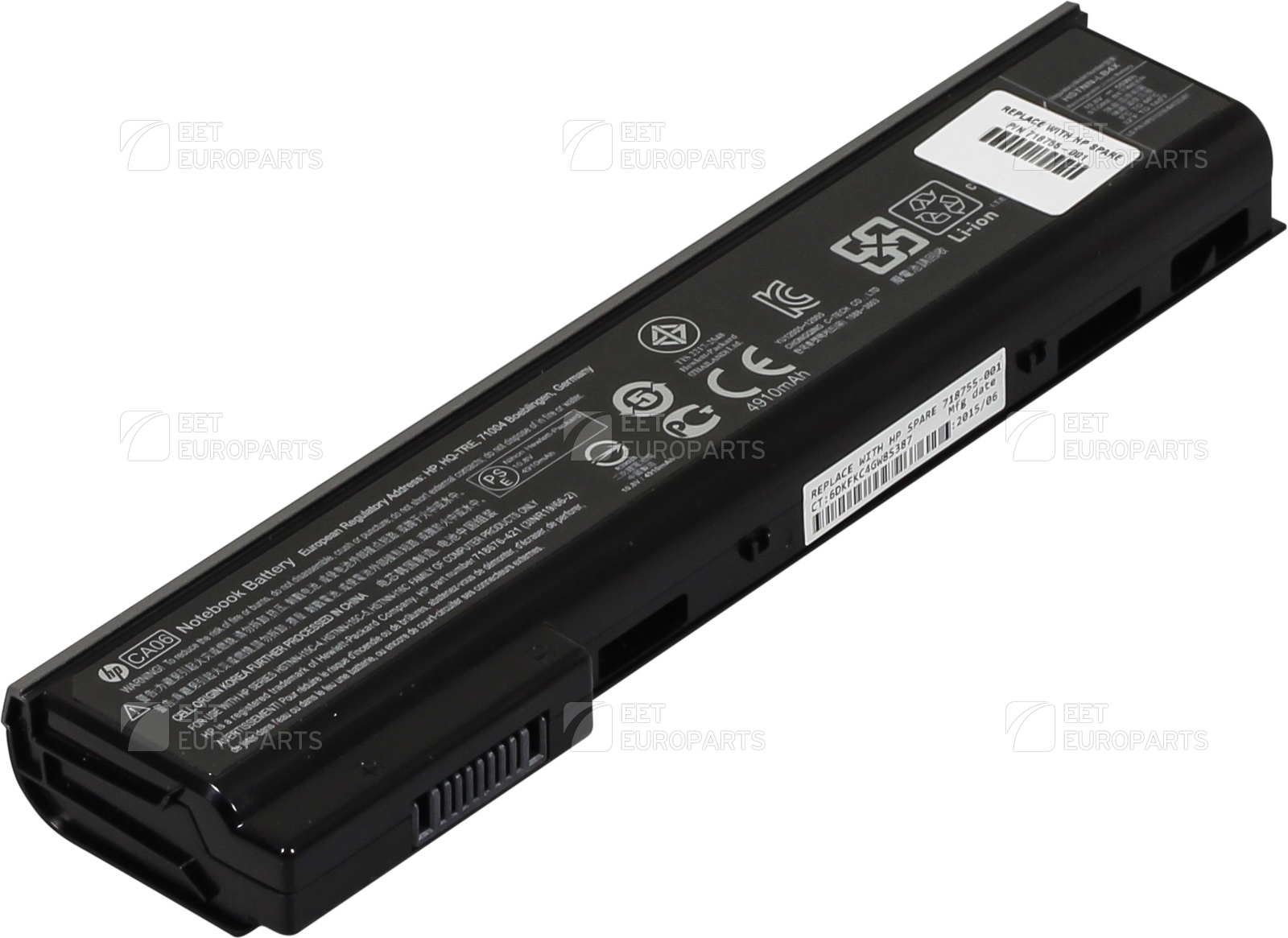HP 718755-001 / Primary Battery Pack 6 Cell Li-Ion