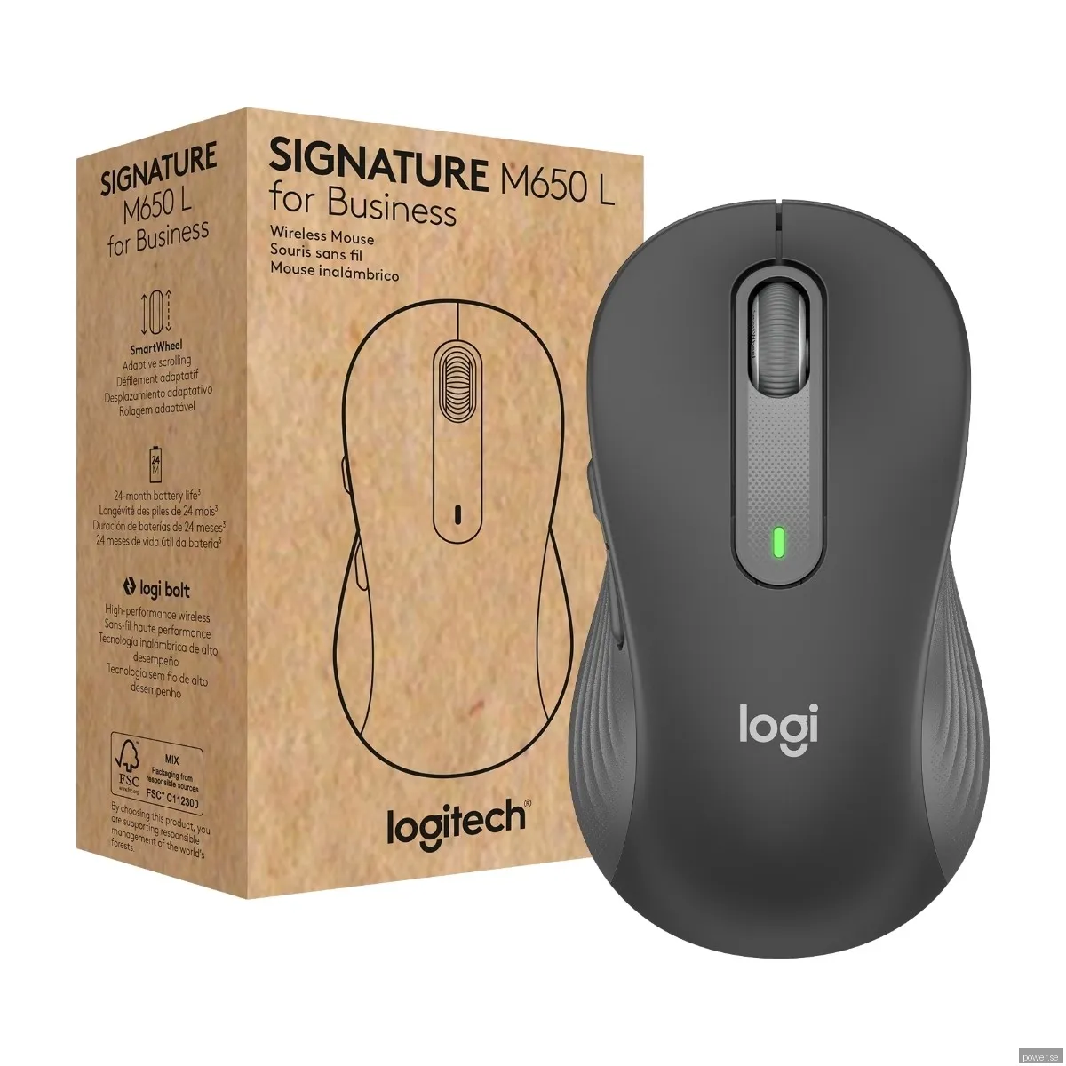 Logitech Signature M650 L trådlös mus, grafit