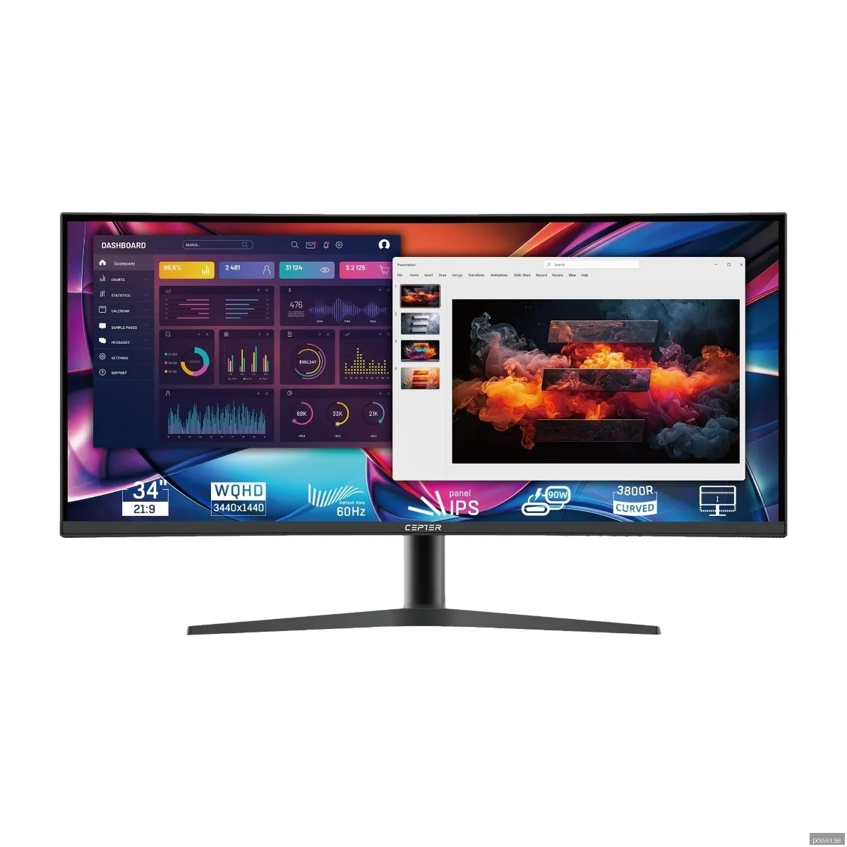 Cepter Pulse X HAS 34" USB-C UWQHD-skärm