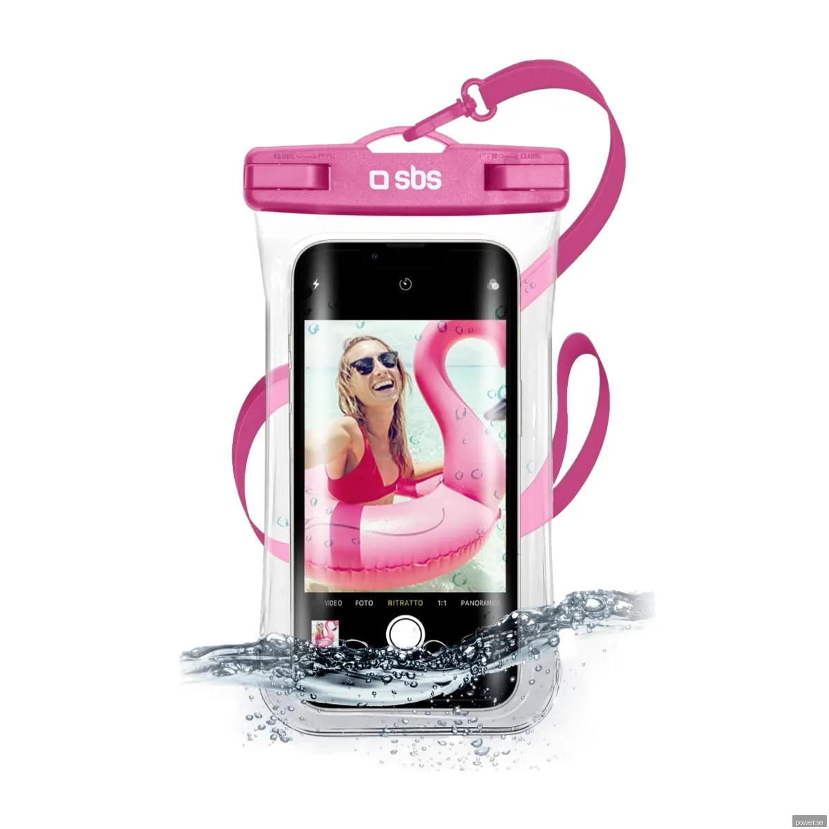 SBS vanntett selfipose IPX8 Max 6,8", rosa