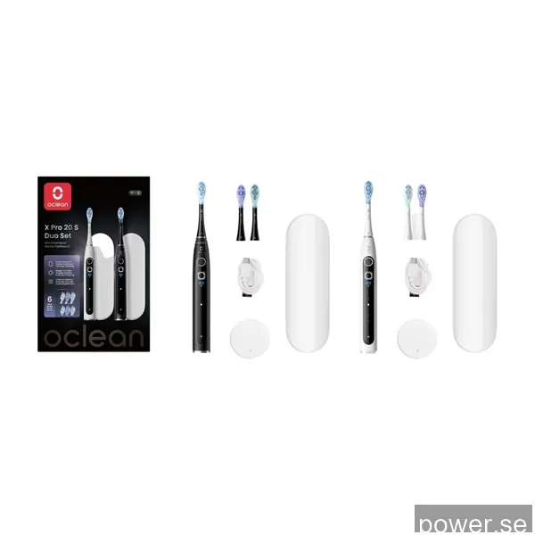 Oclean X Pro 20 S Duo eltandborste, vit/svart