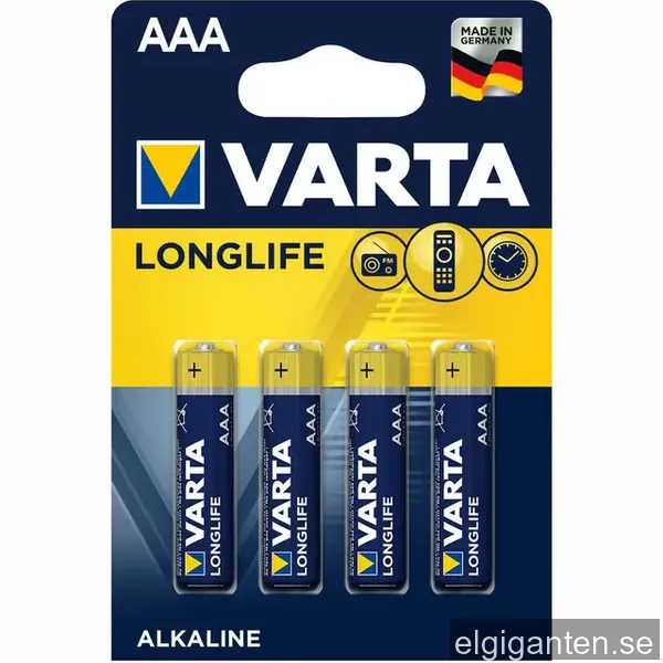 Varta 4-st Alkaliskt Batteri R3 (AAA) Longlife