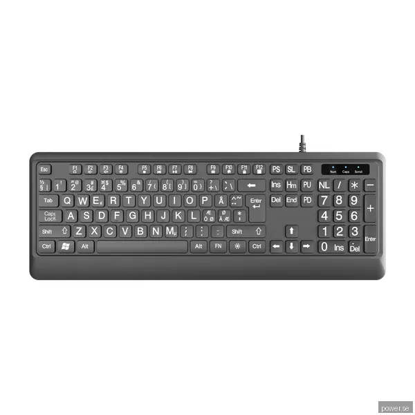 Eletra Big bakgrundsbelyst kabelanslutet tangentbord