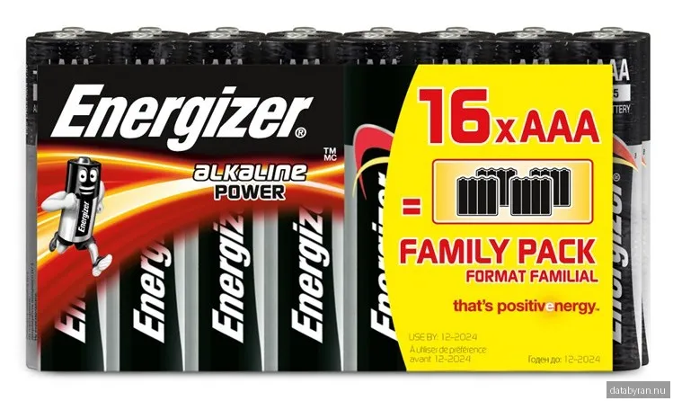 Energizer batteri - AAA type - Alkalisk x 16
