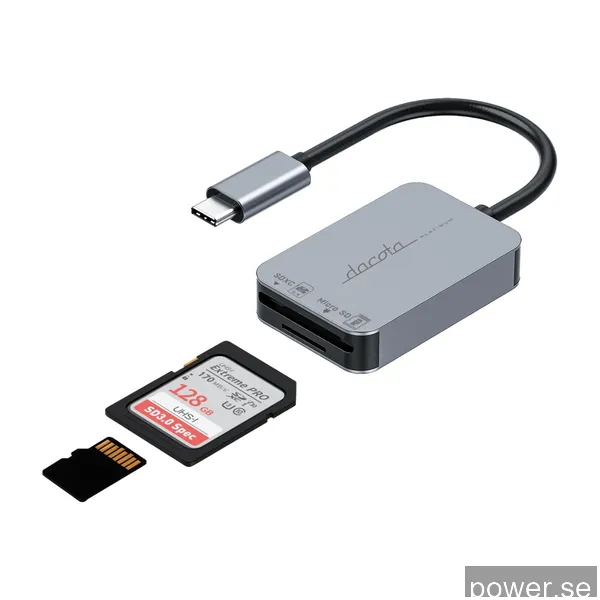 Dacota Platinum USB-C 3.0 2-i-1 kortläsare
