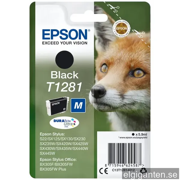 Epson T1281 - størrelse M - sort - original - blækpatron