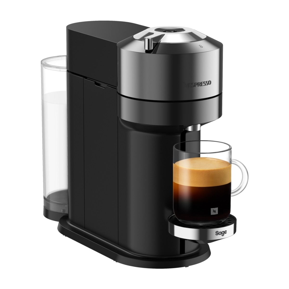 Nespresso Vertuo Next Deluxe kapselmaskin by Sage, krom