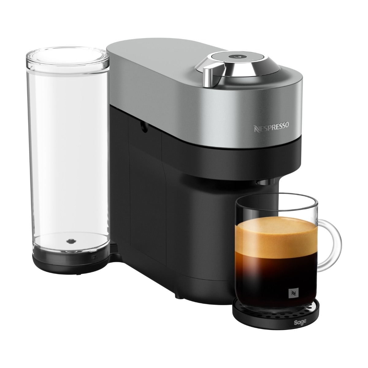 Nespresso Vertuo POP+ Deluxe kapselmaskin by Sage, titan