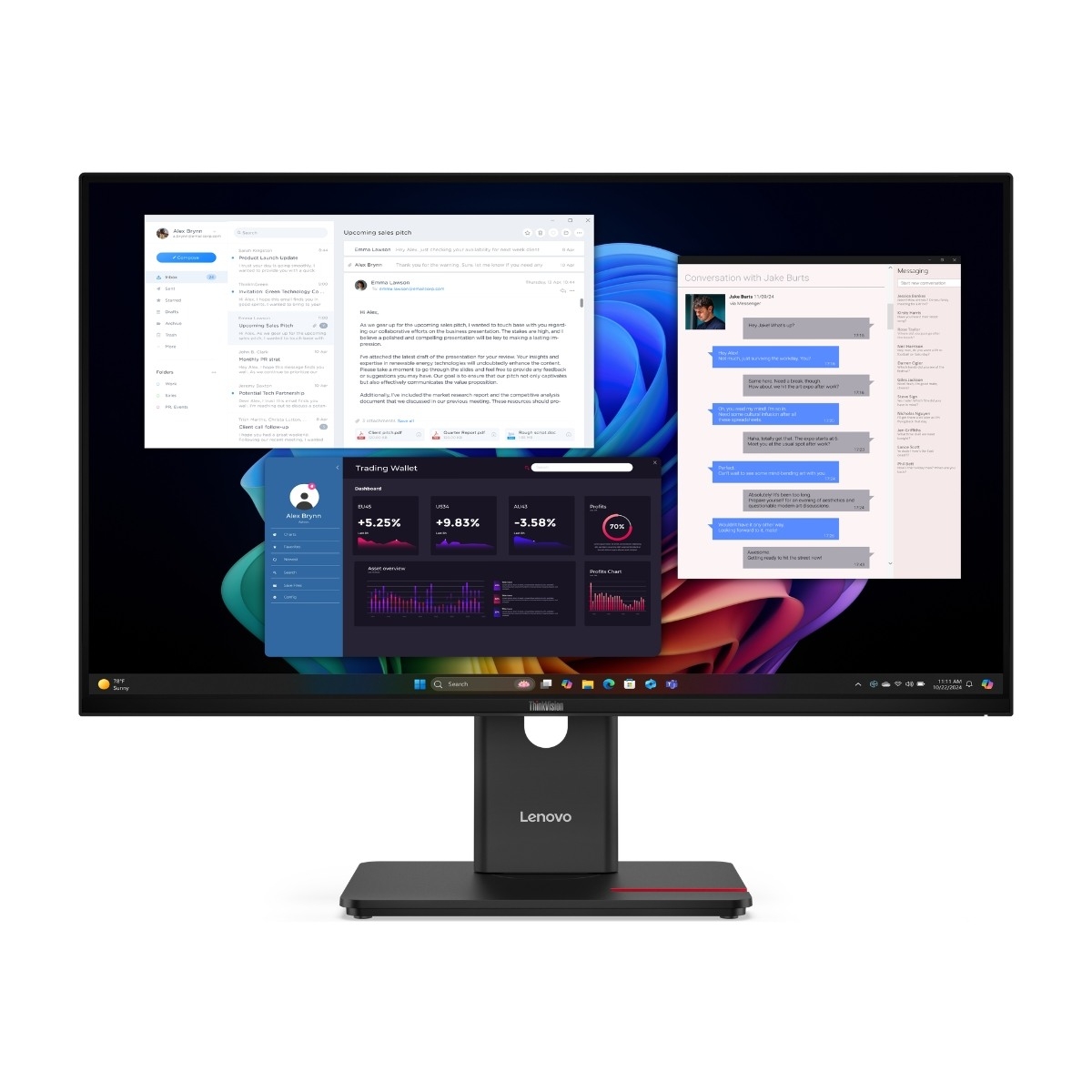 27" Lenovo ThinkVision T27UD-40 - 3840x2160 (4K) - 60Hz - IPS
