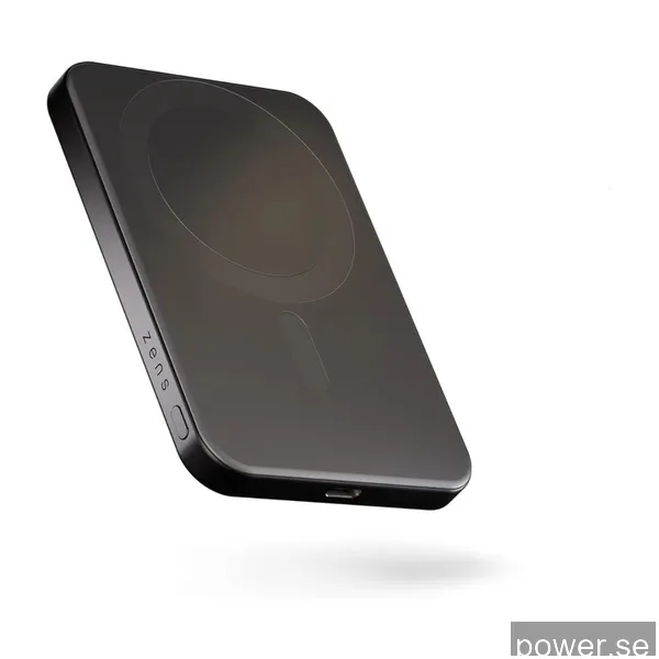 ZENS Slim Qi2 Aluminium Powerbank 5000 mAh - Black PowerBank - Svart - 5000 mAh