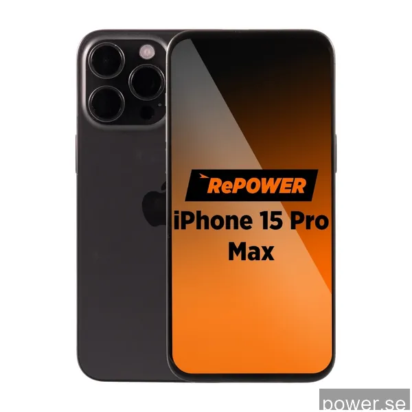 RePower iPhone 15 Pro Max 256 GB, Svart Titanium, Grade B
