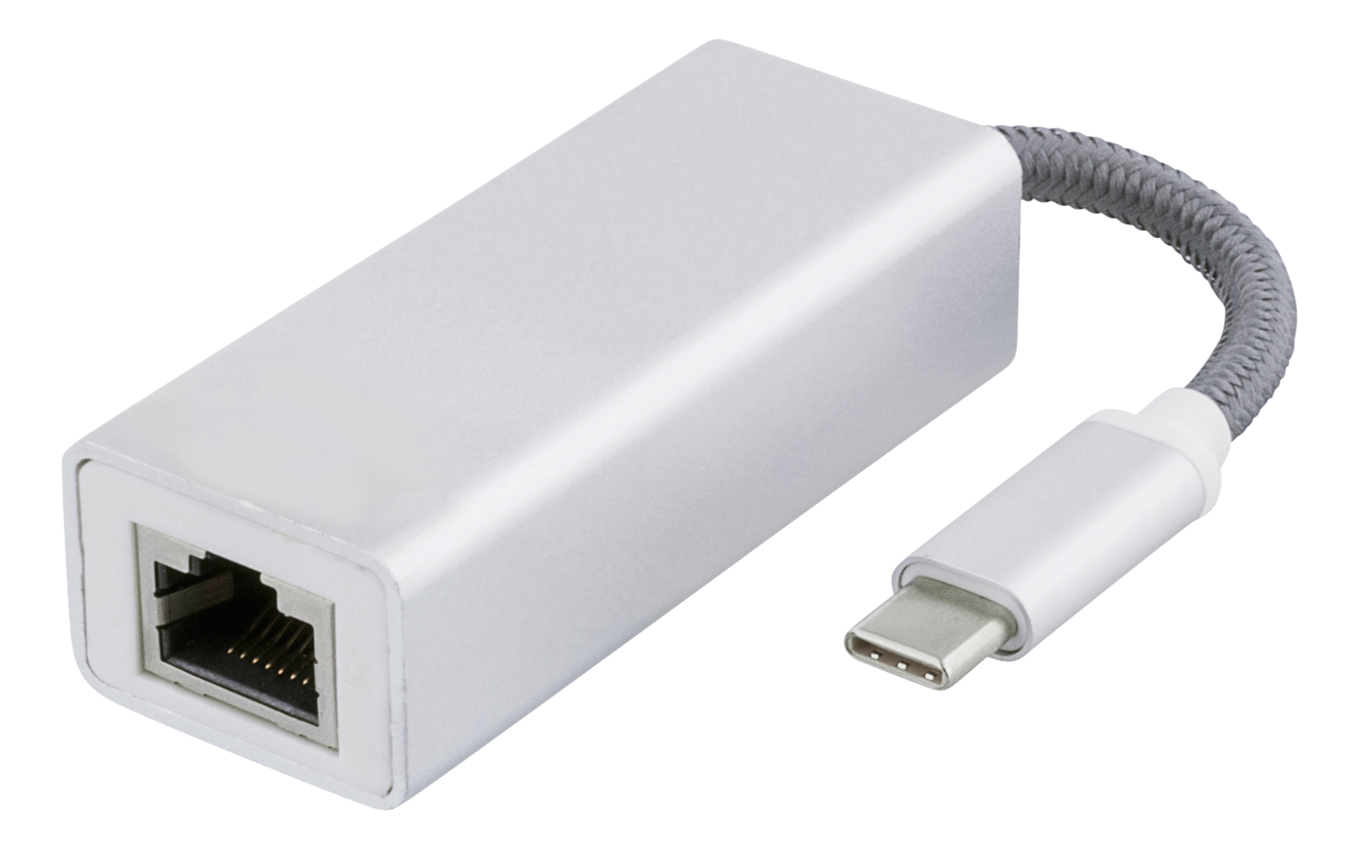 Deltaco USB C Network Adapter Gigabit RJ45 white