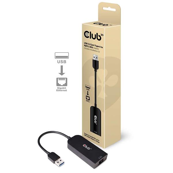 Club 3D CAC-1420 USB 3.2 Gen1 Type-A to RJ45 2.5Gbps Network Adapter