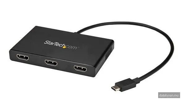 Multi-adapter StarTech.com, USB-C till 3xHDMI - Svart