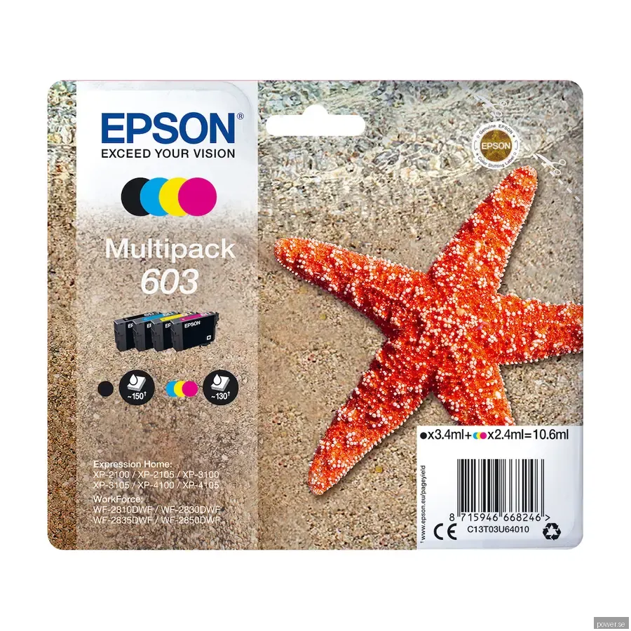Epson 603 Multipack - 4-pack - black yellow cyan magenta - original - ink cartridge