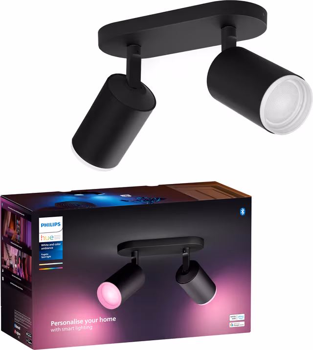 Philips Hue Fugato dubbel spotlight 2x4.2W GU10 (svart)
