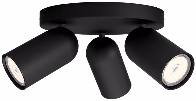 Philips Pongee spot rund 3xGU10, svart