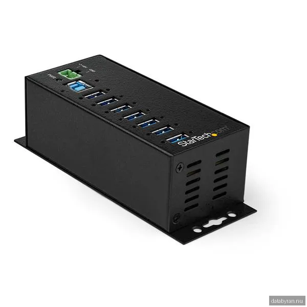 StarTech.com 7-Port Industrial USB 3.0 Hub with External Power Adapter - hub - 7 ports USB Hub - USB 3.2 - 7 porte - Svart
