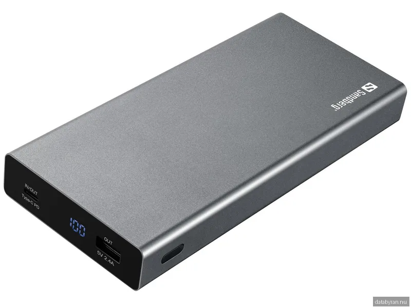 Sandberg Powerbank USB-C PD 100W 20000 PowerBank - Svart - 20000 mAh