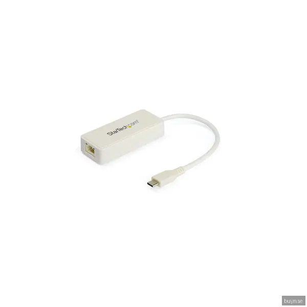 StarTech.com USB 3.1 USB-C Ethernet Adapter with Extra USB Port - White - network adapter