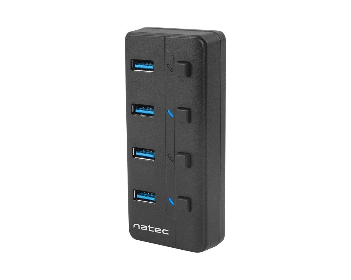Natec NHU-1557 Hub USB 3.0 Mantis2 4-ports USB Hub - USB 3.2 - 4 porte - Svart