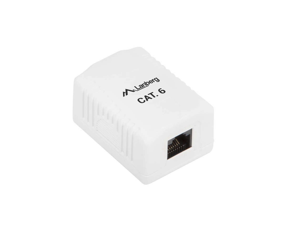 Lanberg Utanpåliggande Oskärmad UTP Nätverksuttag 1X RJ4 Cat6