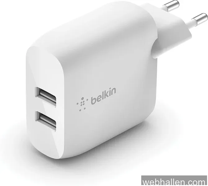 Belkin - Dubbel USB-A Väggladdare, 2 x 12W
