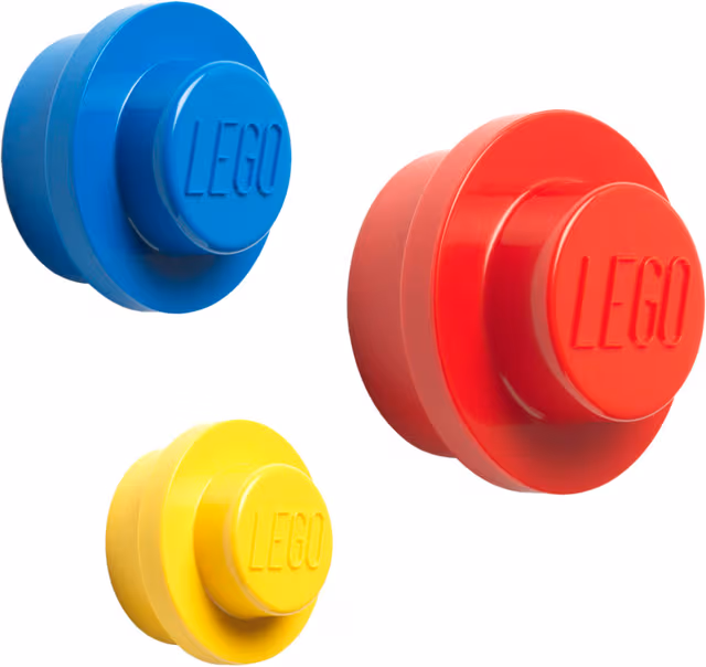 LEGO Väggknopp 3-pack - gul, blå, röd