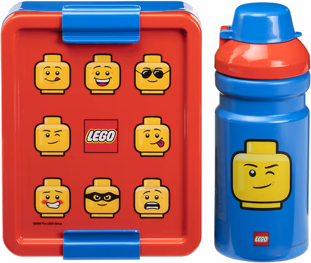 LEGO matlåda och flaska