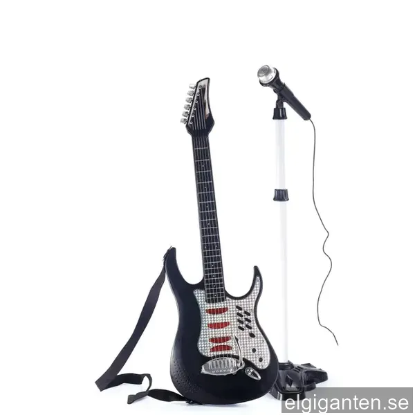 Music Elektronisk Gitarr med Mikrofon & Stativ