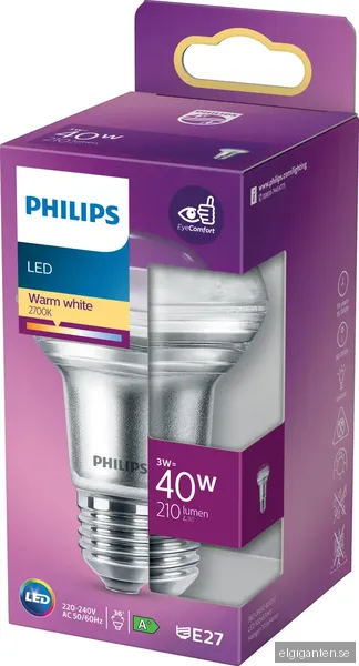 Philips LED-glödlampa Reflektor R63 3W/827 (40W) 36° E27