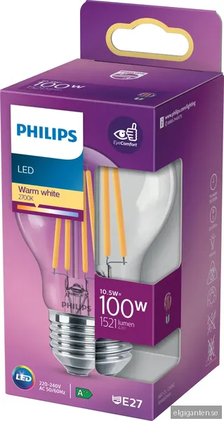 Philips LED-glödlampa Standard 10.5W/827 (100W) Frosted E27