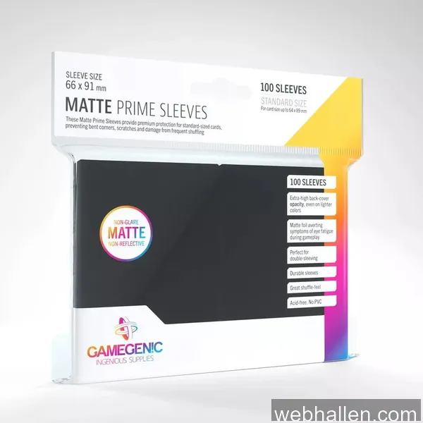 Gamegenic Matte Prime Sleeves Black (100 st)