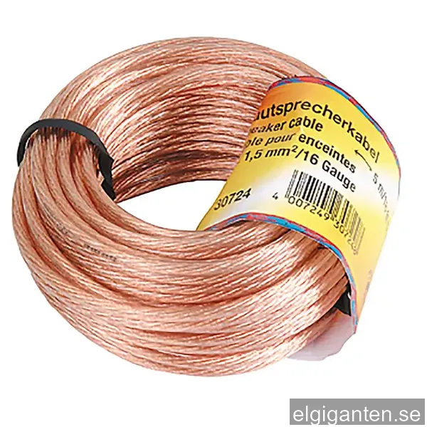 Hama högtalarkabel 2 x 1.5mm² (5m/transparent)