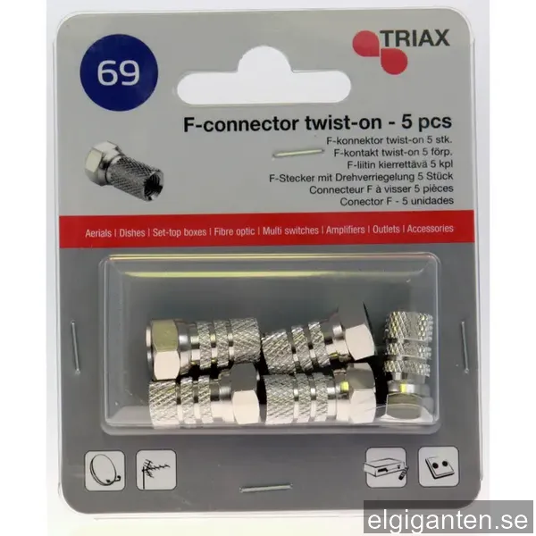 Triax Antennkontakt F-kontakt (5 stycken)