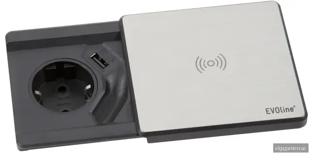 EVOline Square80 QI eluttag (silver)