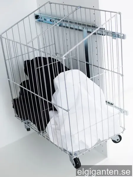 Epoq Utdragbar tvättkorg med hjul (krom)