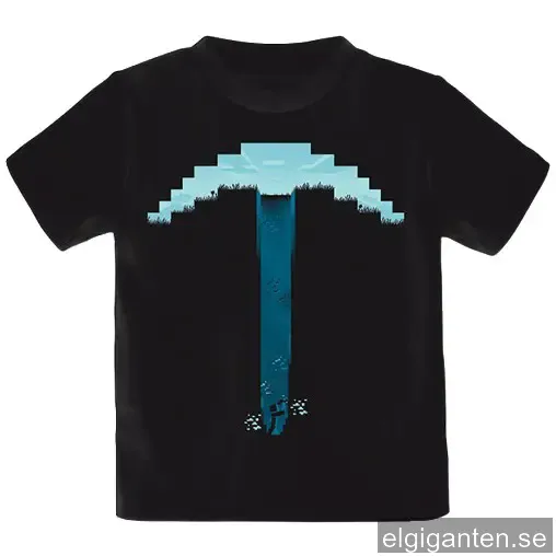 T-shirt barn Minecraft - Pick Axe svart (13-14 år)