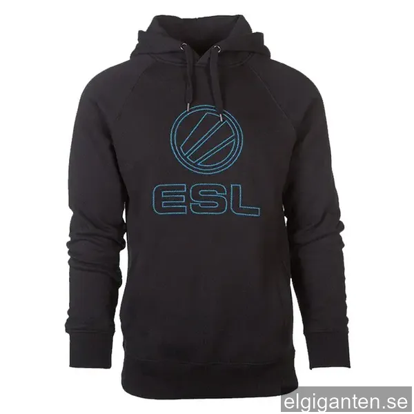 ESL broderad hoodie (XXL) (svart)