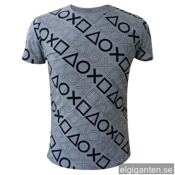 T-Shirt PlayStation - Buttons print grå (XL)