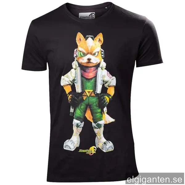 T-shirt Nintendo - Starfox large tryck svart (XL)