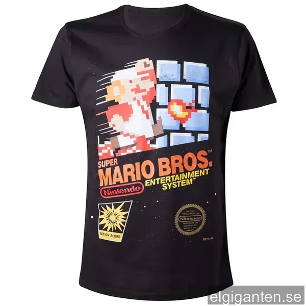 T-shirt Nintendo - Super Mario Bros NES svart (XL)