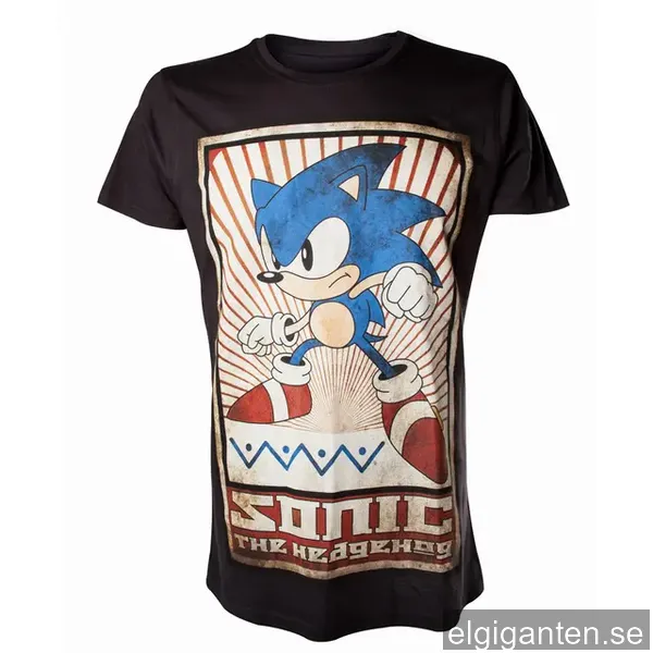 T-shirt Sega Vintage Sonic svart (S)