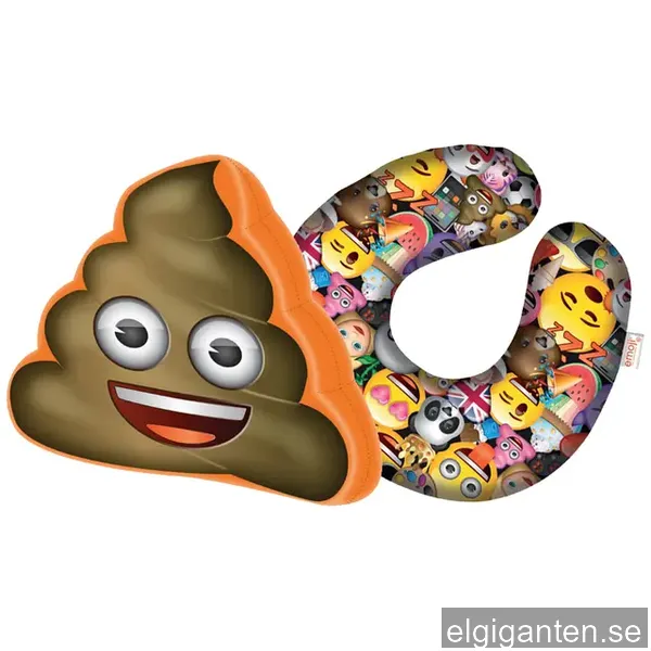 Emoji 2-delat resekudde kit- Bajs-emoji