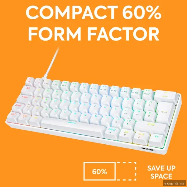 NOS C-450 Mini PRO RGB gaming tangentbord (vit)