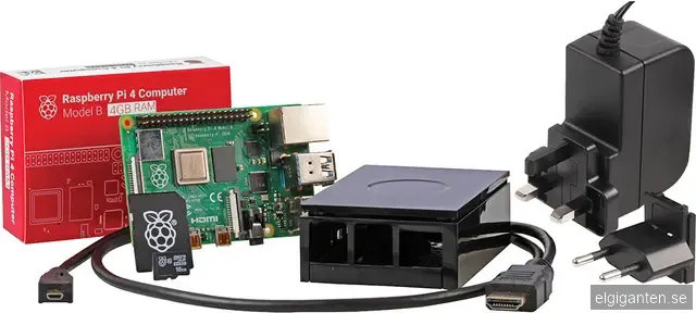 Raspberry Pi 4 B 4GB Starter Kit stationär minidator