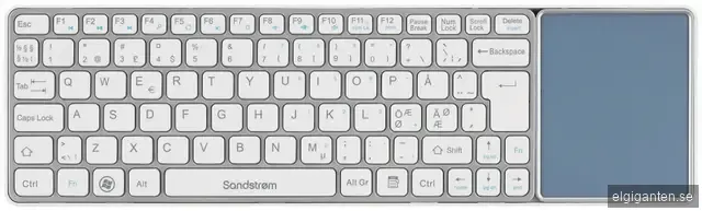 Sandstrøm Touch Compact Wireless Tangentbord (vit)