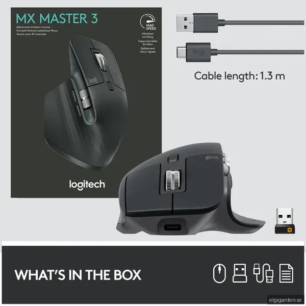 Logitech MX Master 3 trådlöst mus (svart)