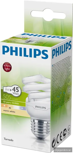 Philips Tornado glödlampa PHITOR8WE27